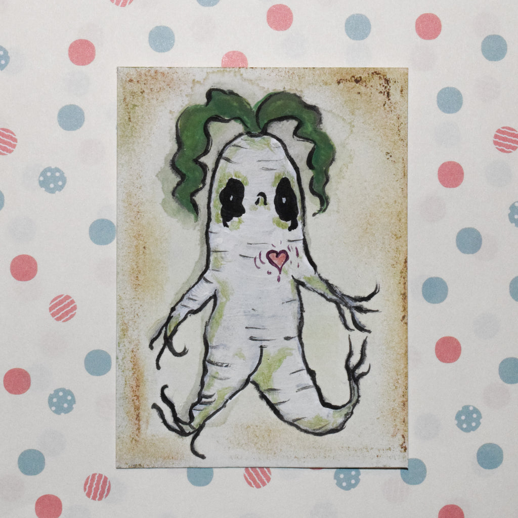 ACEO Card Baby Daikon #01 | Dipinto Originale