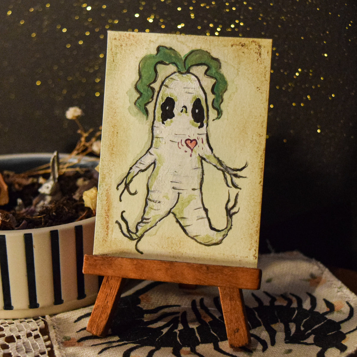 ACEO Card Baby Daikon #01 | Dipinto Originale