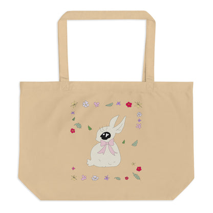 Grocery Bunny 𔓘 Large Organic Tote Bag