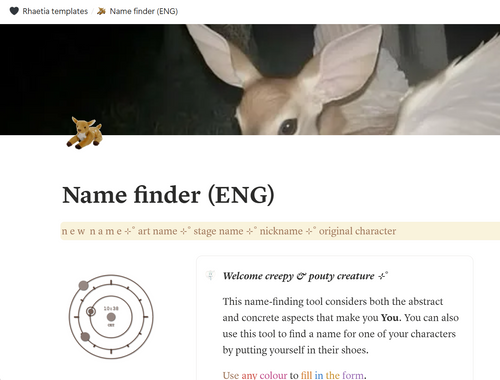 Trova il tuo nome - FREE Template