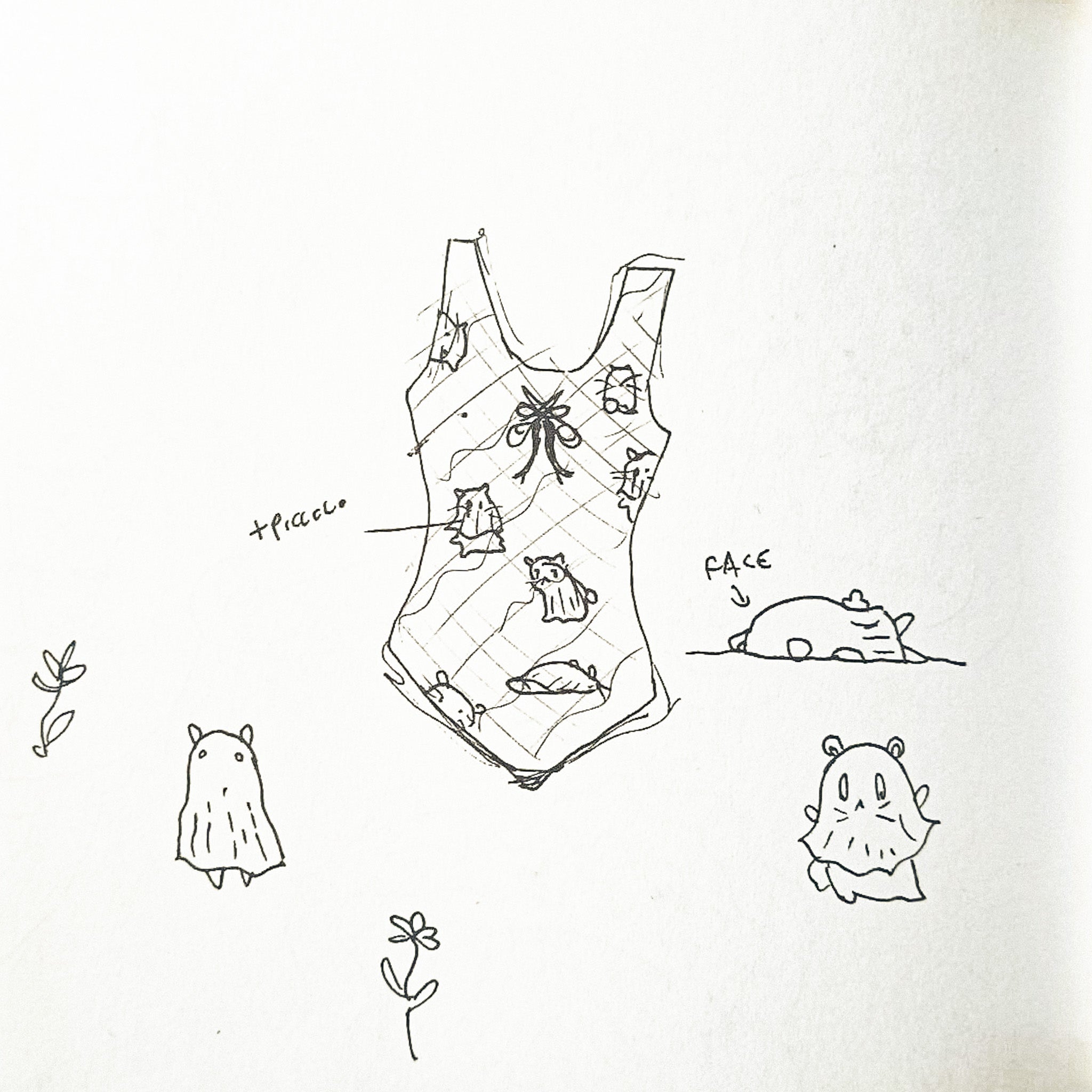 Ghost Hamster One-Piece Swimsuit